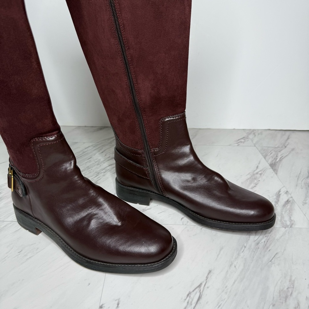 Franco Sarto Merina Burgundy Brown Wide Calf Tall Riding Boot 8M - Picture 10 of 15